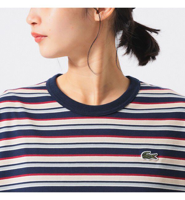 BEAMS SELECTION for WOMEN「【別注】LACOSTE for BEAMS BOY / マルチ ボーダー Tシャツ」|Tシャツ・カットソー|