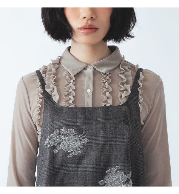 Ray BEAMS 「チェック 刺繍 ミニ ワンピース」|ワンピース|