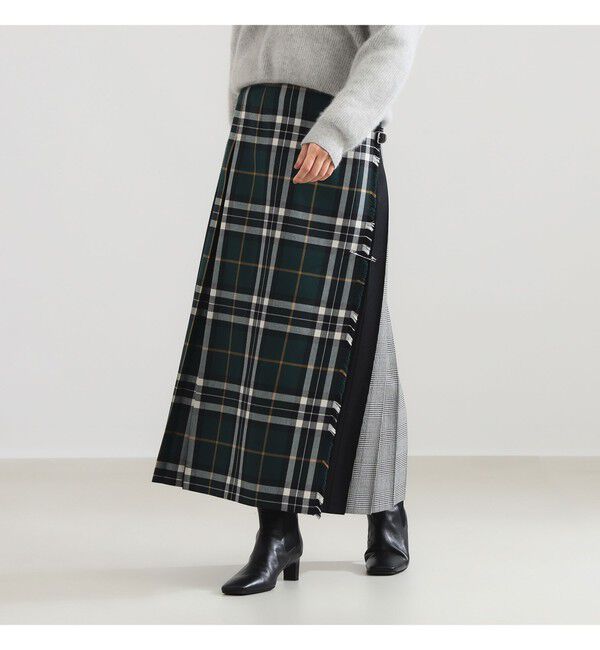 BEAMS SELECTION for WOMEN「【別注】O&rsquo;NEIL OF DUBLIN &times; Demi-Luxe BEAMS / パッチワーク クラシック ロング キルトスカート 90cm」|スカート|