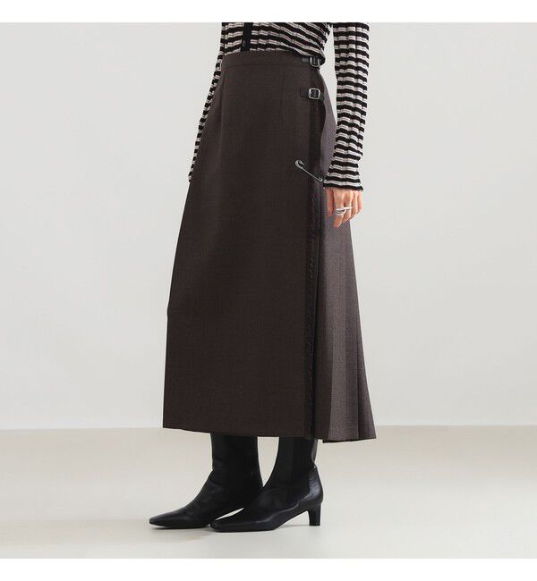 BEAMS SELECTION for WOMEN「【別注】O&rsquo;NEIL OF DUBLIN &times; Demi-Luxe BEAMS / ウール イージー ロング キルトスカート 85cm」|スカート|