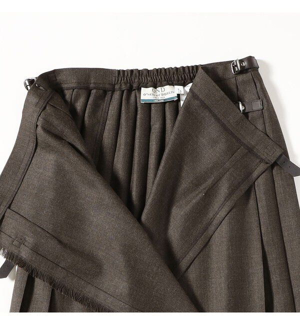 BEAMS SELECTION for WOMEN「【別注】O&rsquo;NEIL OF DUBLIN &times; Demi-Luxe BEAMS / ウール イージー ロング キルトスカート 85cm」|スカート|