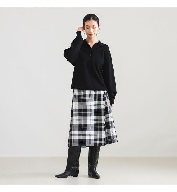 BEAMS SELECTION for WOMEN「【別注】O&rsquo;NEIL OF DUBLIN &times; Demi-Luxe BEAMS / ウール イージー ロング キルトスカート 73cm」|スカート|