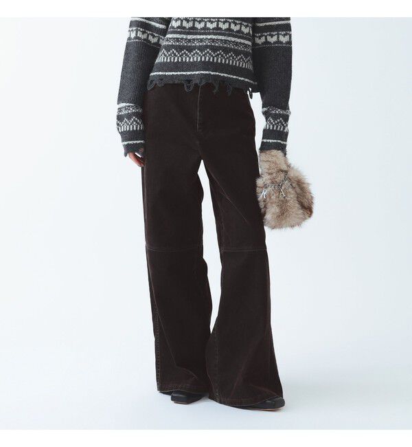Ray BEAMS 「フロッキー デニム ワイドパンツ」|デニム|BROWN