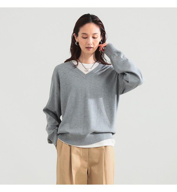 Demi-Luxe BEAMS 「コットンウール Vネック ニット」|ニット・セーター|