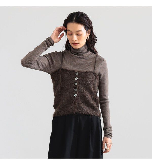 Demi-Luxe BEAMS 「モヘヤ ニット キャミソール」|ニット・セーター|BROWN