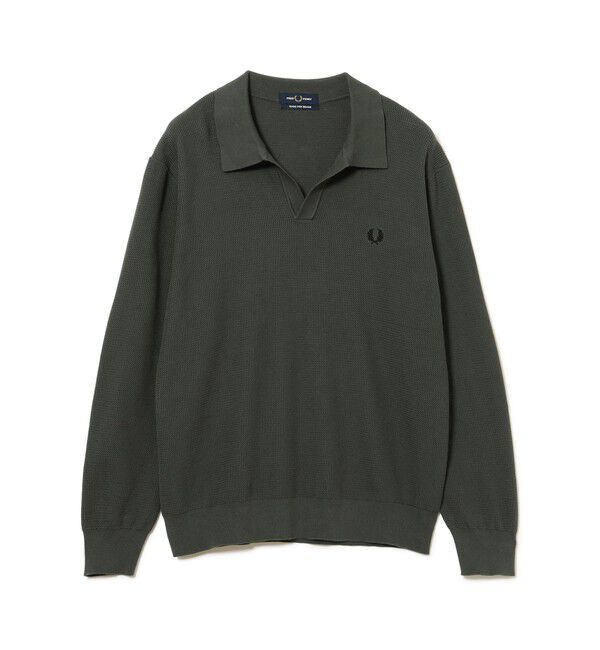 BEAMS「BEAMS｜【別注】FRED PERRY / Skipper Knit Long Sleeve Polo Shirt」|Tシャツ・カットソー|