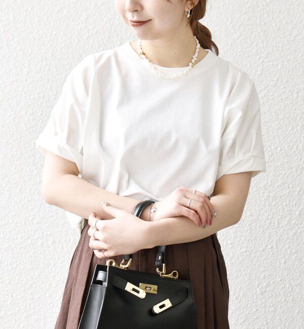 SHIPS any「〈UVカット/接触冷感/吸水速乾/洗濯機可能〉USAコットン ツイスト TEE」|Tシャツ・カットソー|