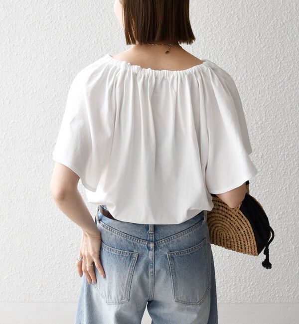 SHIPS any「SHIPS any:〈UVカット/接触冷感/吸水速乾/洗濯機可能〉USAコットン フレア TEE」|Tシャツ・カットソー|