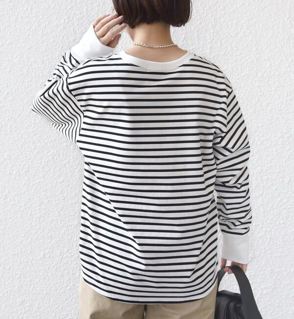 SHIPS for women「〈手洗い可能〉ロング リブ ラウンド ヘム プルオーバー」|Tシャツ・カットソー|