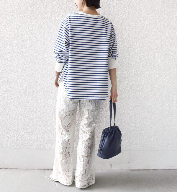 SHIPS for women「〈手洗い可能〉ロング リブ ラウンド ヘム プルオーバー」|Tシャツ・カットソー|