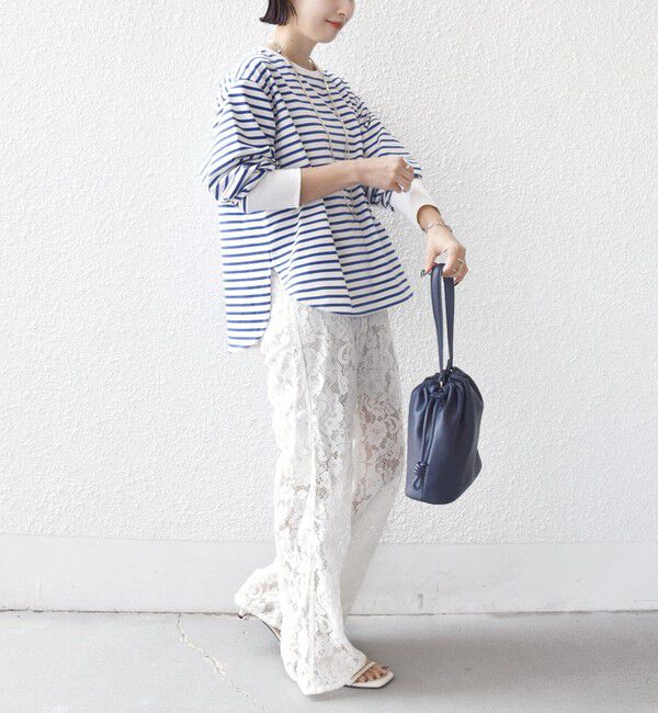 SHIPS for women「〈手洗い可能〉ロング リブ ラウンド ヘム プルオーバー」|Tシャツ・カットソー|