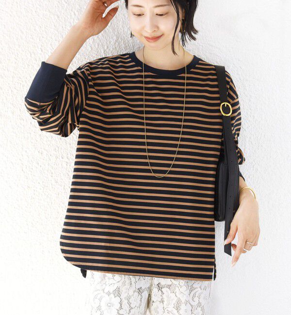 SHIPS for women「〈手洗い可能〉ロング リブ ラウンド ヘム プルオーバー」|Tシャツ・カットソー|