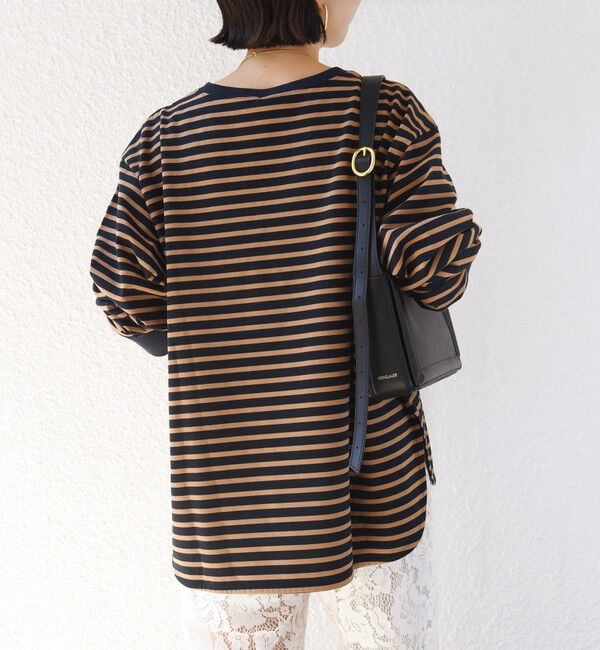 SHIPS for women「〈手洗い可能〉ロング リブ ラウンド ヘム プルオーバー」|Tシャツ・カットソー|
