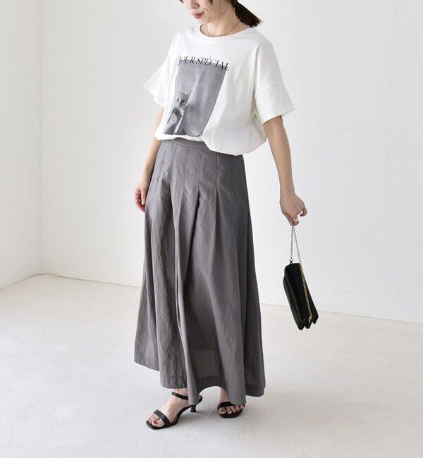 quaranciel「〈接触冷感/汗染み防止加工/洗濯機可能〉CAT プリント TEE」|Tシャツ・カットソー|