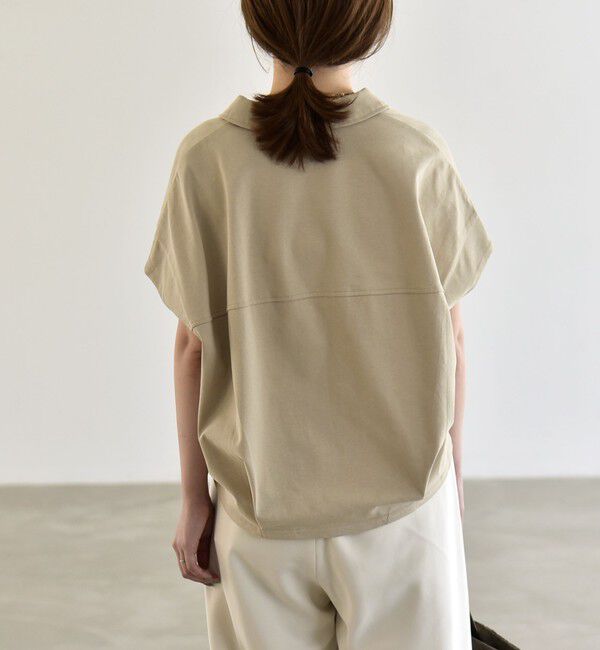 quaranciel「quaranciel:〈接触冷感/洗濯機可能〉天竺 フレンチスリーブ シャツ カットソー」|Tシャツ・カットソー|