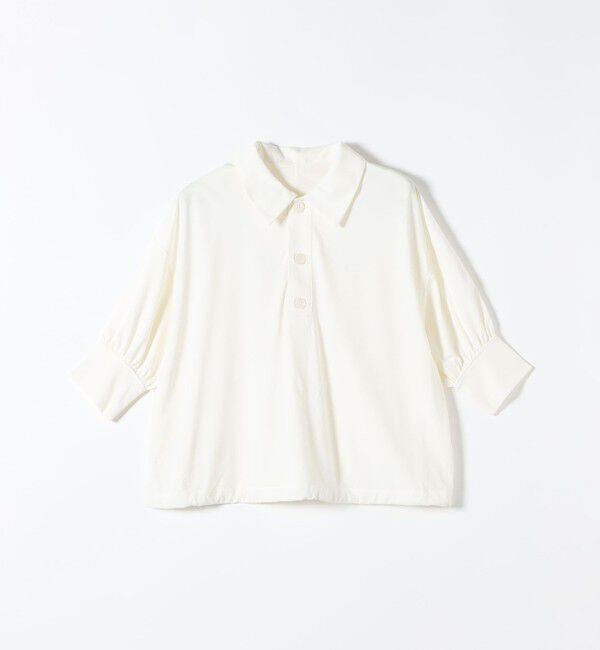 quaranciel「:〈接触冷感/洗濯機可能〉シルク ミックス ポンチ ドロスト ポロ プルオーバー」|Tシャツ・カットソー|