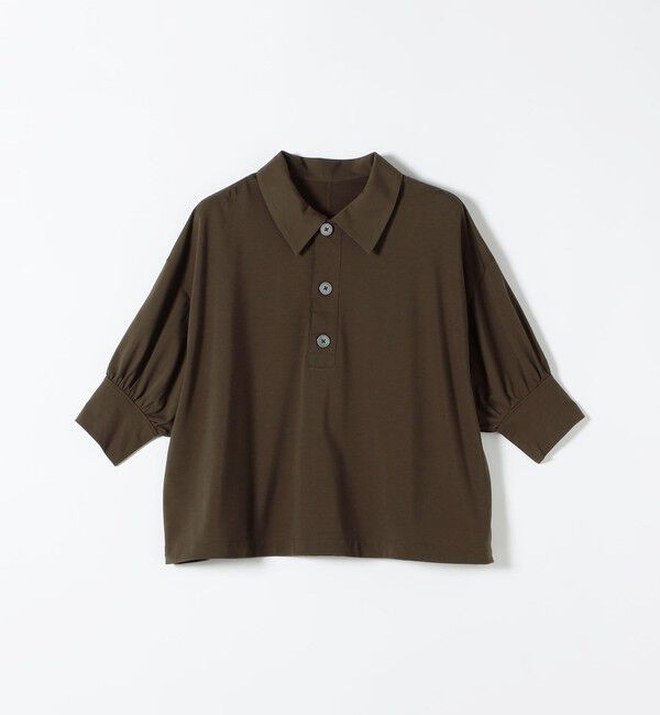 quaranciel「:〈接触冷感/洗濯機可能〉シルク ミックス ポンチ ドロスト ポロ プルオーバー」|Tシャツ・カットソー|