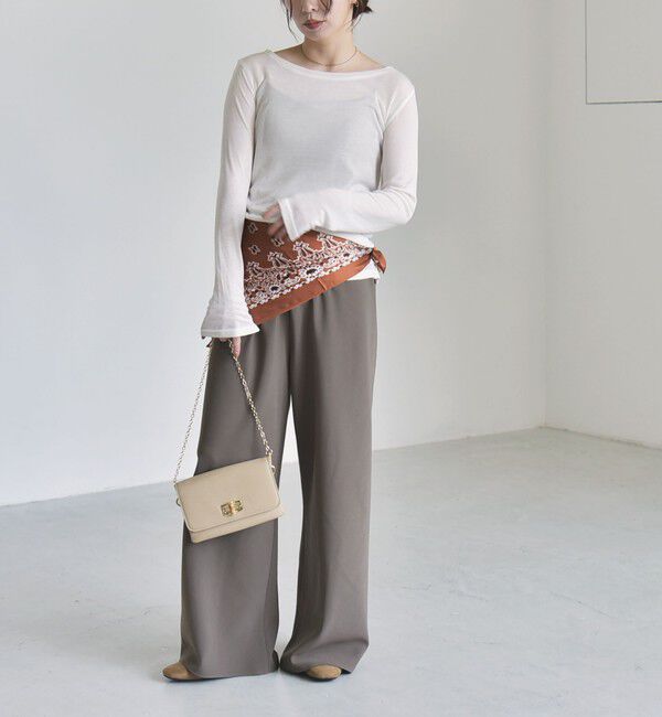 quaranciel「〈手洗い可能〉ウール ミックス シアー ボートネック プルオーバー」|Tシャツ・カットソー|