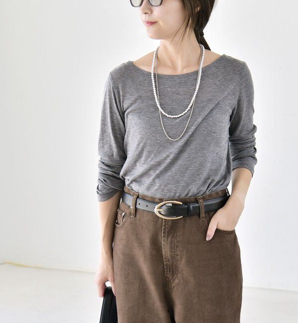 quaranciel「〈手洗い可能〉ウール ミックス シアー ボートネック プルオーバー」|Tシャツ・カットソー|