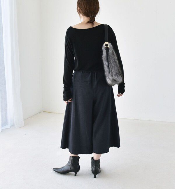 quaranciel「〈手洗い可能〉ウール ミックス シアー ボートネック プルオーバー」|Tシャツ・カットソー|