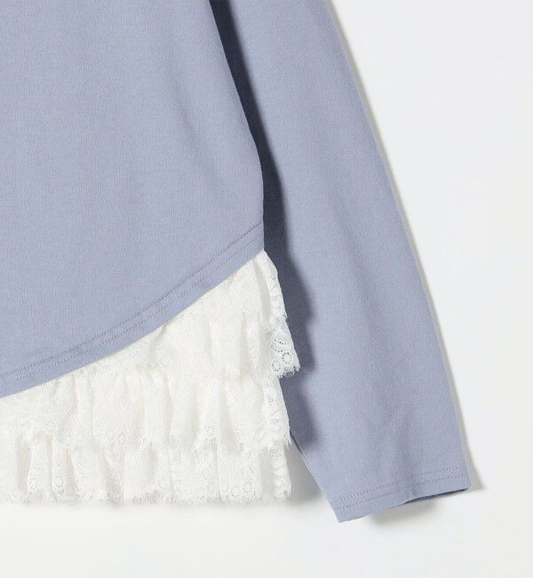 SHIPS any「〈洗濯機可能〉レース ヘム アシンメトリー ロングスリーブ TEE」|Tシャツ・カットソー|