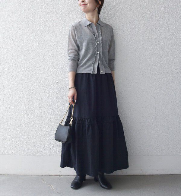 SHIPS any「〈洗濯機可能〉ウエスト リブ ギャザー スカート［NAVY BLUE］」|スカート|