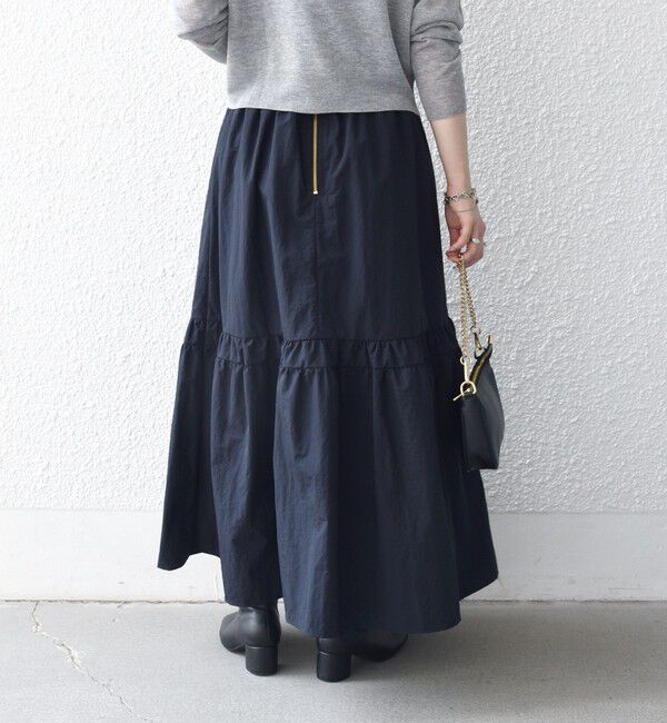 SHIPS any「〈洗濯機可能〉ウエスト リブ ギャザー スカート［NAVY BLUE］」|スカート|