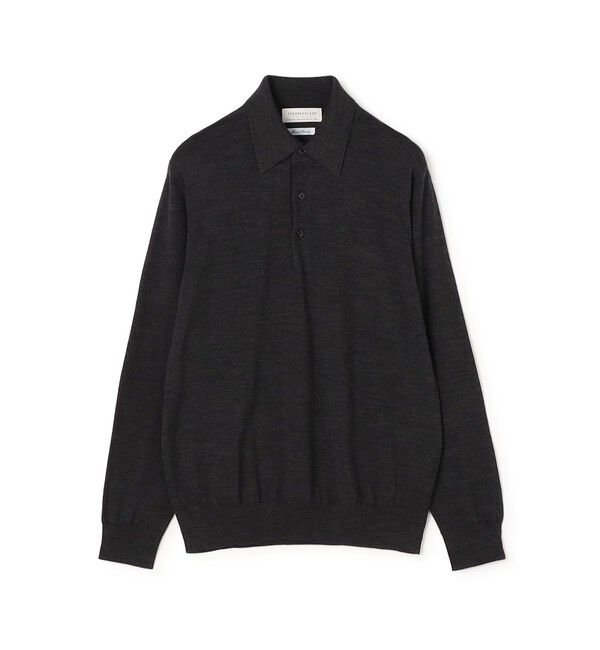 TOMORROWLAND MENS「TOMORROWLAND tricot スーパーファインメリノウール ニットポロ S-WOOL」|ポロシャツ|17 チャコールグレー