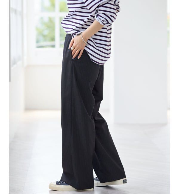 IENA「ウールMIXタックワイドパンツ」|スラックス|