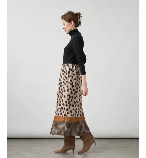 VERMEIL par iena「Leopard Panel スカート」|スカート|