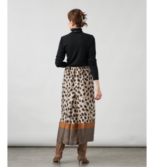 VERMEIL par iena「Leopard Panel スカート」|スカート|