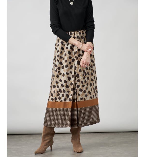 VERMEIL par iena「Leopard Panel スカート」|スカート|