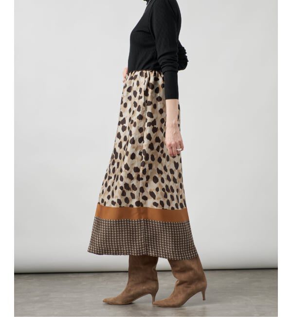 VERMEIL par iena「Leopard Panel スカート」|スカート|