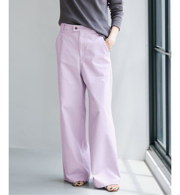 IENA「ハイツイストコットンワイドパンツ」|その他|パープル B