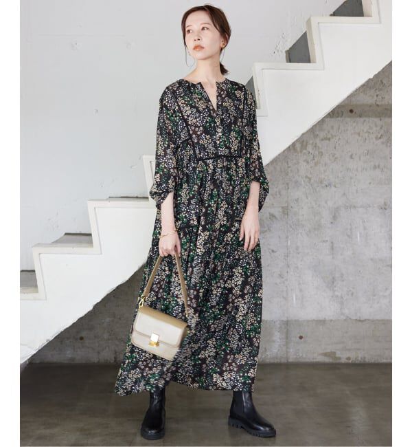 SLOBE IENA「《WEB限定/追加2》FLOWER PRINT ワンピース」|ワンピース|