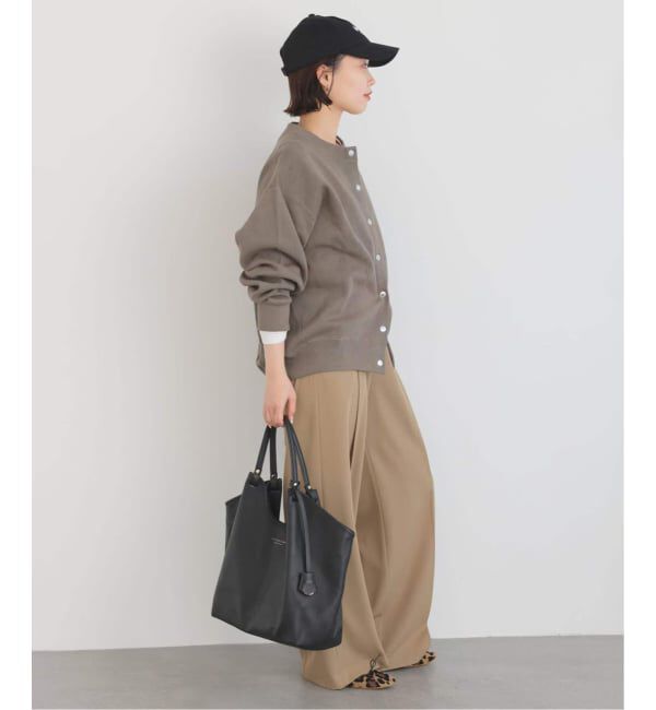 SLOBE IENA「《WEB限定カラーあり/追加4予約》ダブルフェイスジャージースナップカーディガン」|カーディガン|