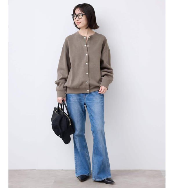 SLOBE IENA「《WEB限定カラーあり/追加4予約》ダブルフェイスジャージースナップカーディガン」|カーディガン|
