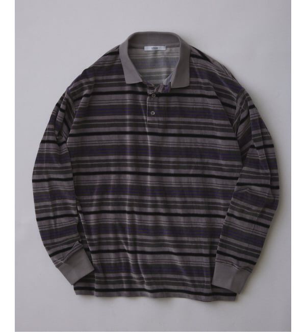 JOURNAL STANDARD relume「《予約》ベロア ボーダー ポロシャツ」|ポロシャツ|ブラック B