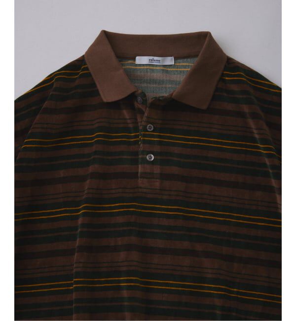JOURNAL STANDARD relume「《予約》ベロア ボーダー ポロシャツ」|ポロシャツ|