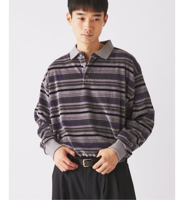 JOURNAL STANDARD relume「《予約》ベロア ボーダー ポロシャツ」|ポロシャツ|