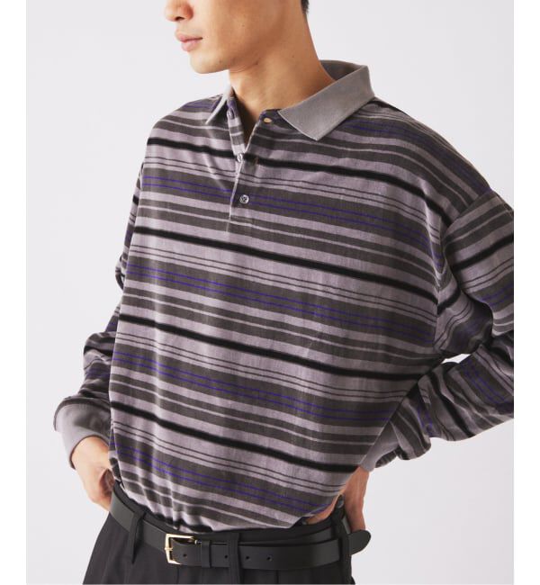JOURNAL STANDARD relume「《予約》ベロア ボーダー ポロシャツ」|ポロシャツ|