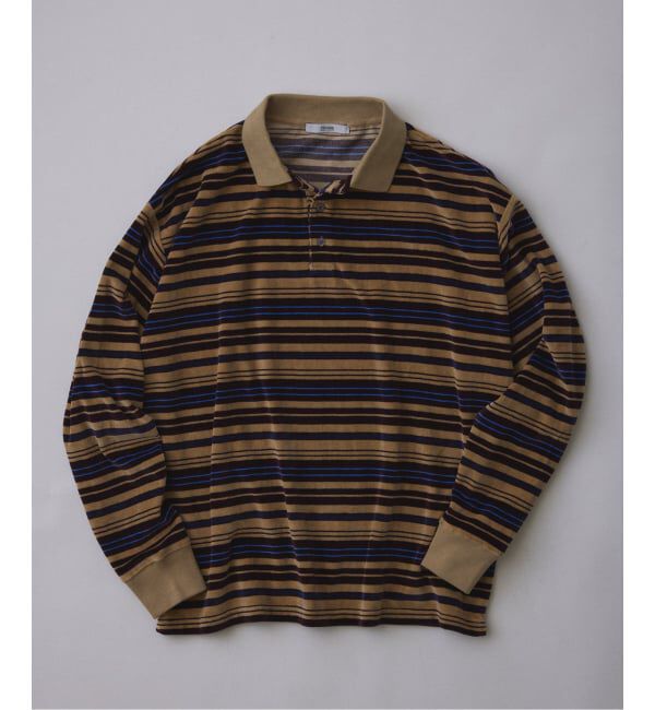 JOURNAL STANDARD relume「《予約》ベロア ボーダー ポロシャツ」|ポロシャツ|ナチュラル