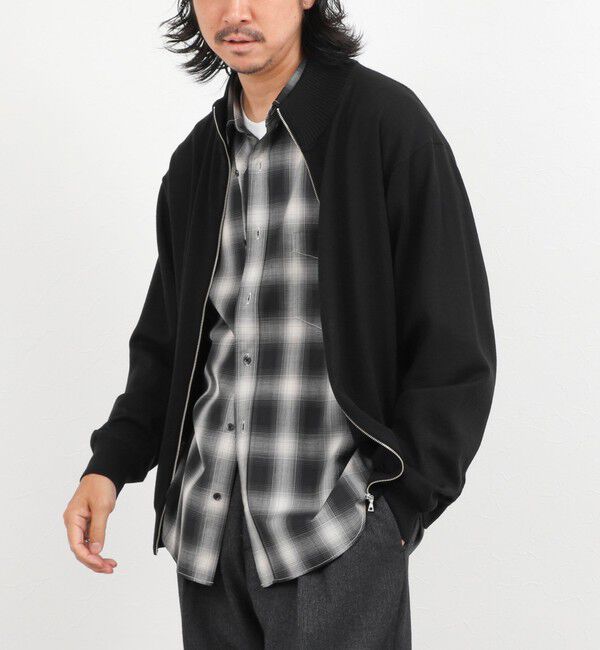 NOLLEY'S goodman「ハイゲージウォッシャブルニットスタンドジップ 26AW」|ニット・セーター|ブラック
