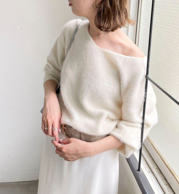 NOLLEY'S sophi「ウール混へアリー2WAYプルオーバー」|ニット・セーター|オフホワイト