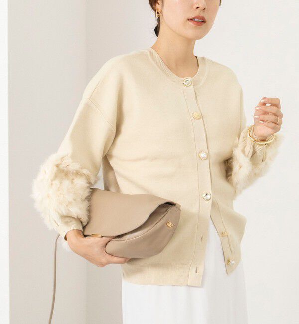 NOLLEY'S「【TORRAZZO DONNA/トラッゾドンナ】2WAY Rabbit Fur knit Top」|カーディガン|オフホワイト