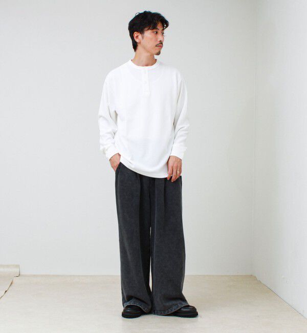 GLOSTER「ワッフルヘンリーネックロンＴ」|Tシャツ・カットソー|