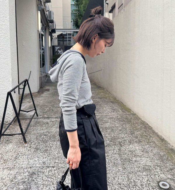 fredy emue「ヘンリーネックボーダーフーディ」|Tシャツ・カットソー|