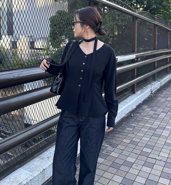 fredy emue「フロントタックボウタイ付きブラウス」|シャツ・ブラウス|