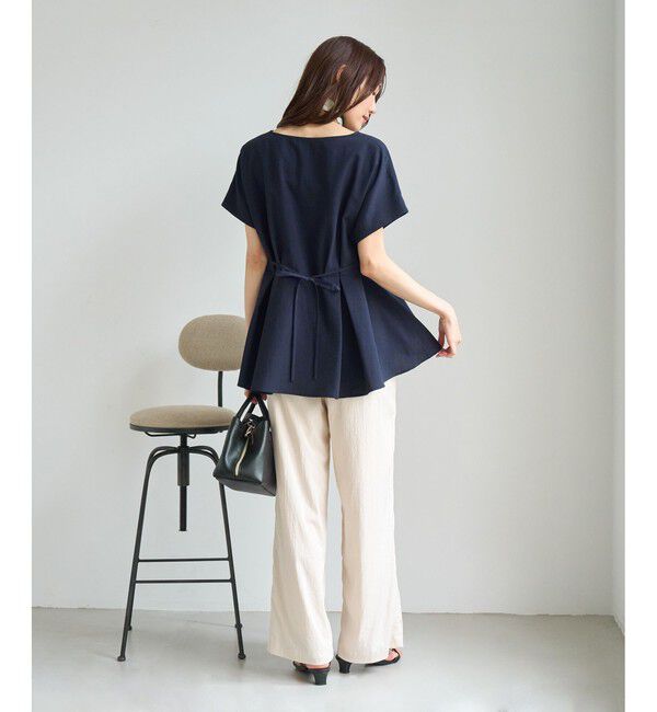 Rope&rsquo;Picnic「【ベストヒット】ハート ネック ペプラムブラウス 接触冷感」|シャツ・ブラウス|