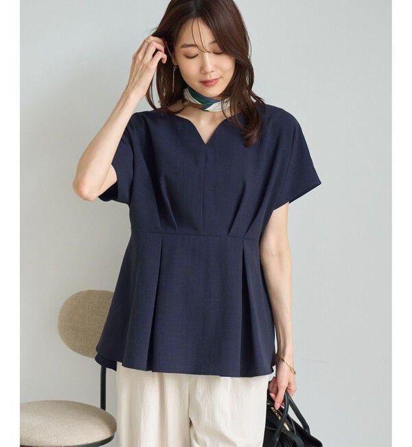 Rope&rsquo;Picnic「【ベストヒット】ハート ネック ペプラムブラウス 接触冷感」|シャツ・ブラウス|